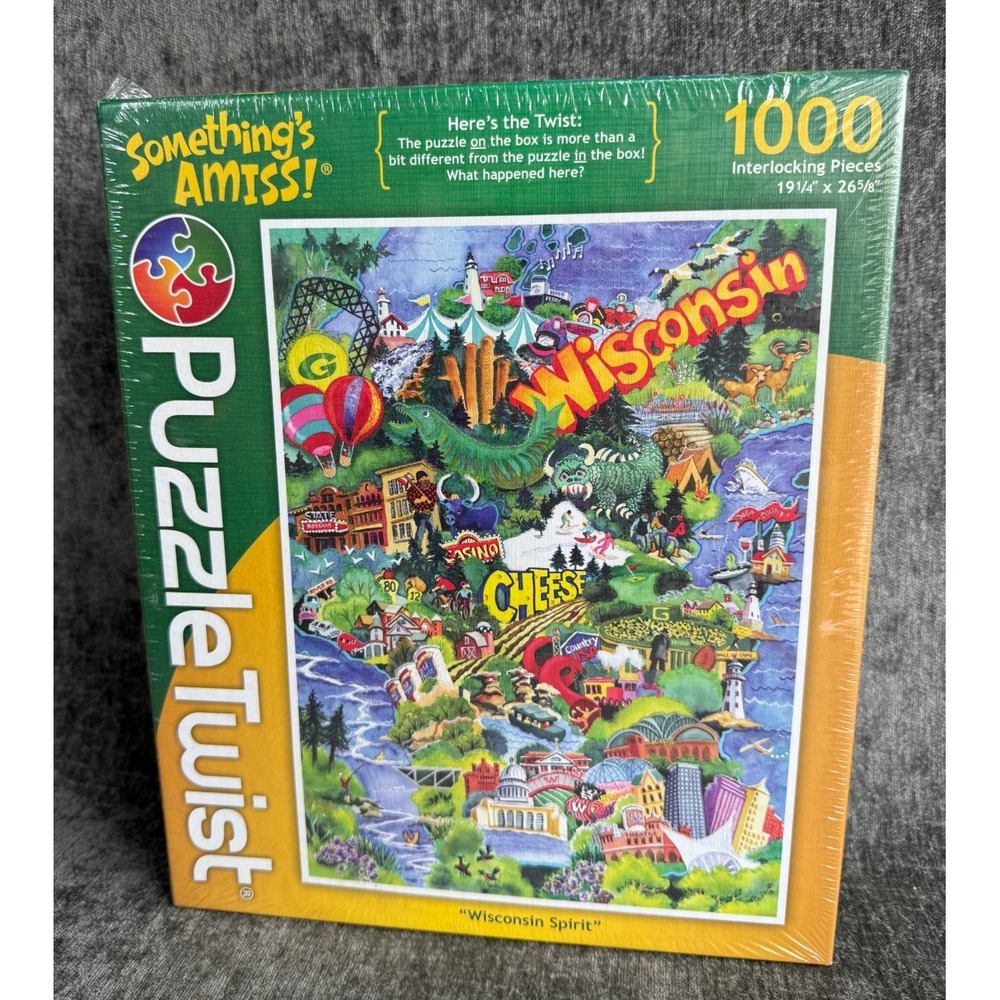 PuzzleTwist Wisconsin Spirit Something's Amiss 1000 Piece Jigsaw Puzzle Sealed
